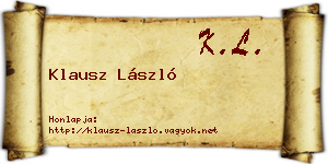 Klausz László névjegykártya