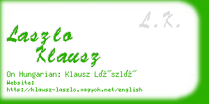 laszlo klausz business card